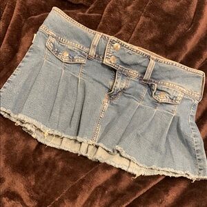 Distressed Denim Mini Skirt